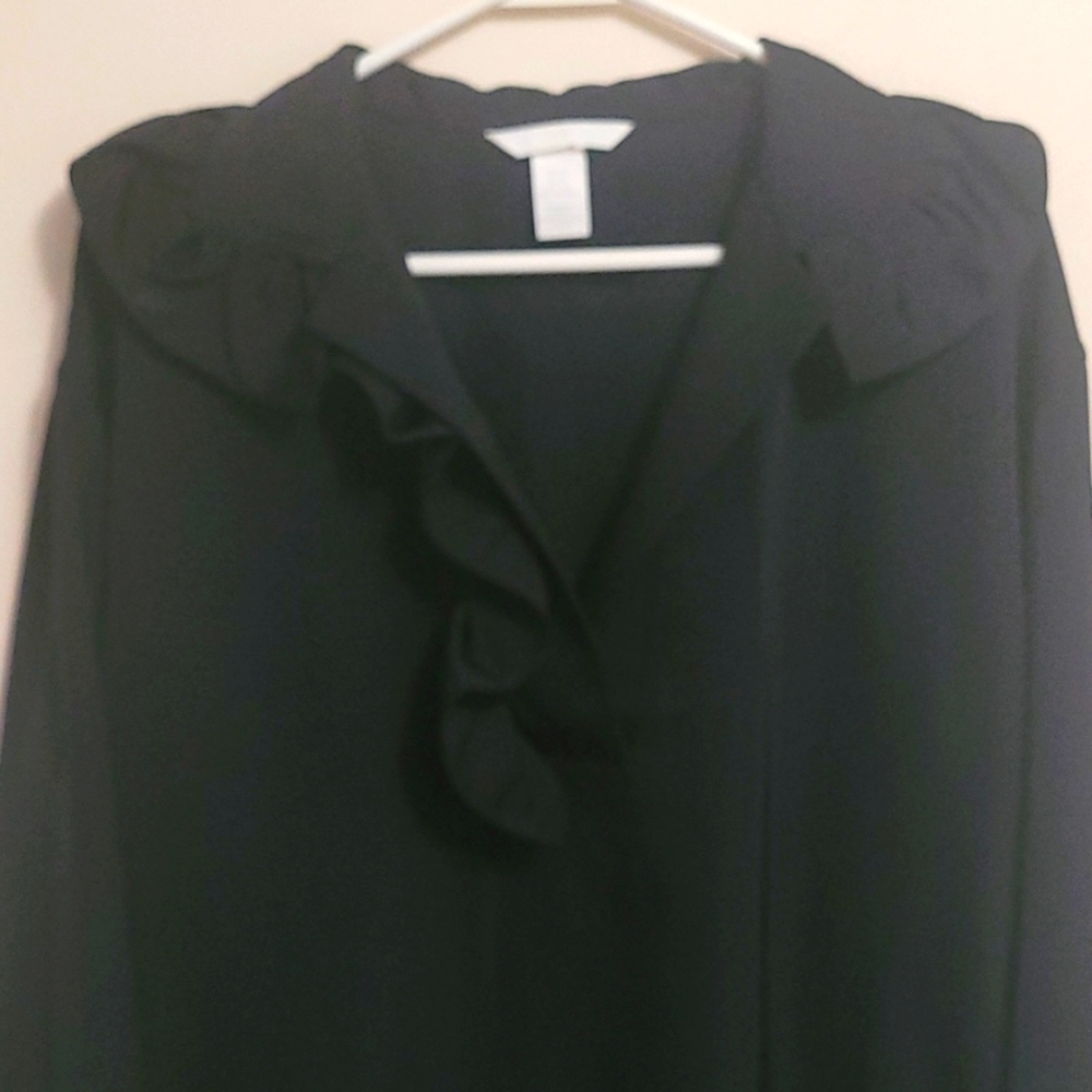 Black Ruffled Blouse - Picture 2 of 4